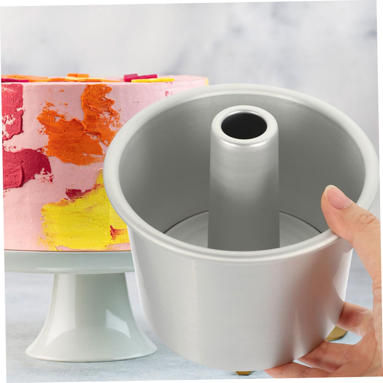 Alipis 4 Set stampo da torta tortiera stampo chiffon cake teglia teglie per cheese cake in metallo strumenti di cottura il bakeware torta di mousse di alluminio impostare