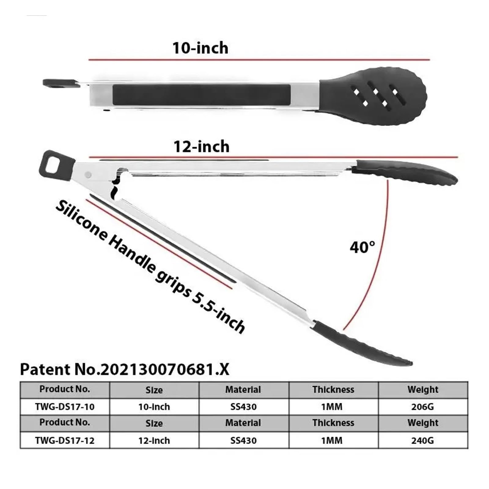 2 unids/set 10/12 pulgadas de acero inoxidable bloqueo servir Anti-escaldado comida carne pan cocina calentador for Buffet pinzas silicona
