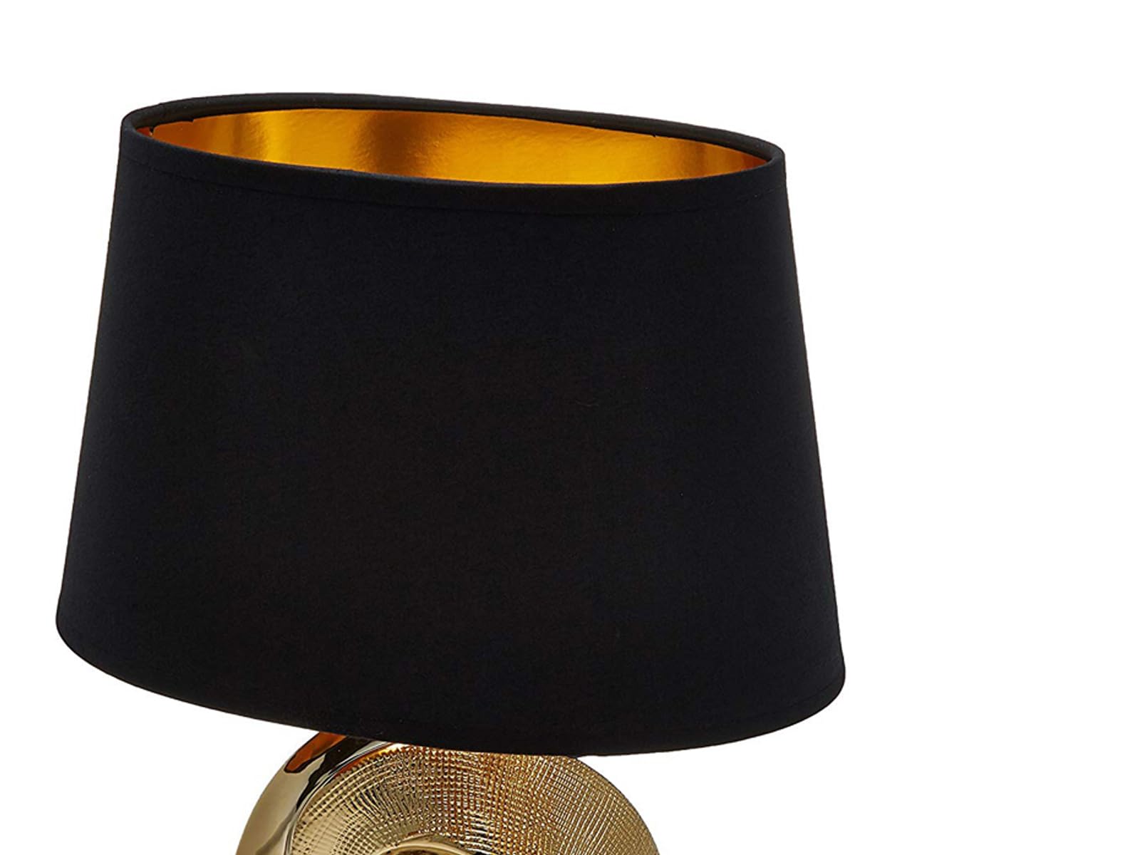 Lampada da tavolo in metallo e tessuto con finitura crema e oro Forme