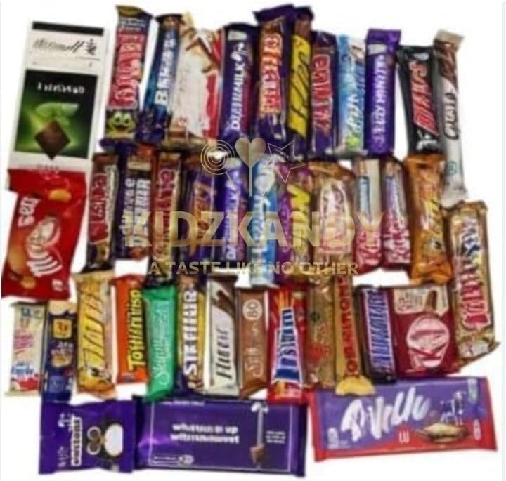 Mezcla diferentes 54 barras de chocolate cesta de regalo para todas las ocasiones 'Taste The Sweetness In Every Bite', especial para Pascua, Navidad, cumpleaños