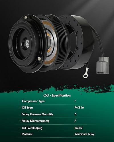 Miniatura 8 de SCITOO Embrague del compresor del AC para Acura MDX 3.5L para Honda Odyssey 3.5L para Honda Pilot 3.5L 1999-2004 77342 1521227 38810P8FA01 CS20103