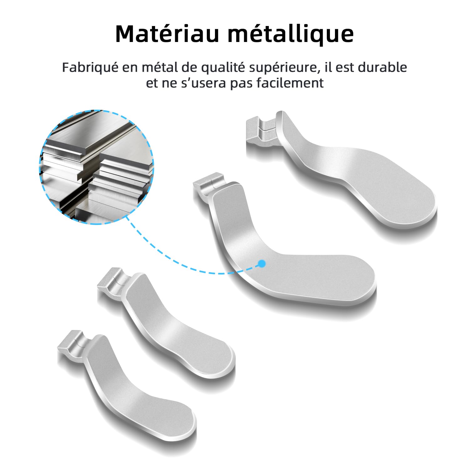 Mcbazel Lot de 4 Palettes de Déclenchement pour Xbox One Elite/Elite Series 2, Accessoires de Manette Haute Performance, Compatibles avec Xbox One Elite/Elite Series 2(Argent)