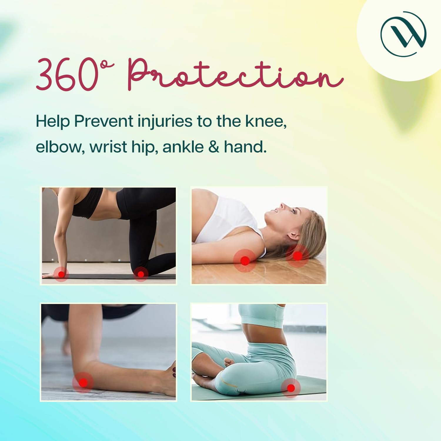 Wiselife Knee Pad | High Density Premium ECO-TPE Foam Material, Soft Surface, Kneeling Support for Yoga, Cushion for Knees, Hands, Wrists, and Elbows (Navy Blue/Yellow - Set of 2) - Image 7 thumbnail
