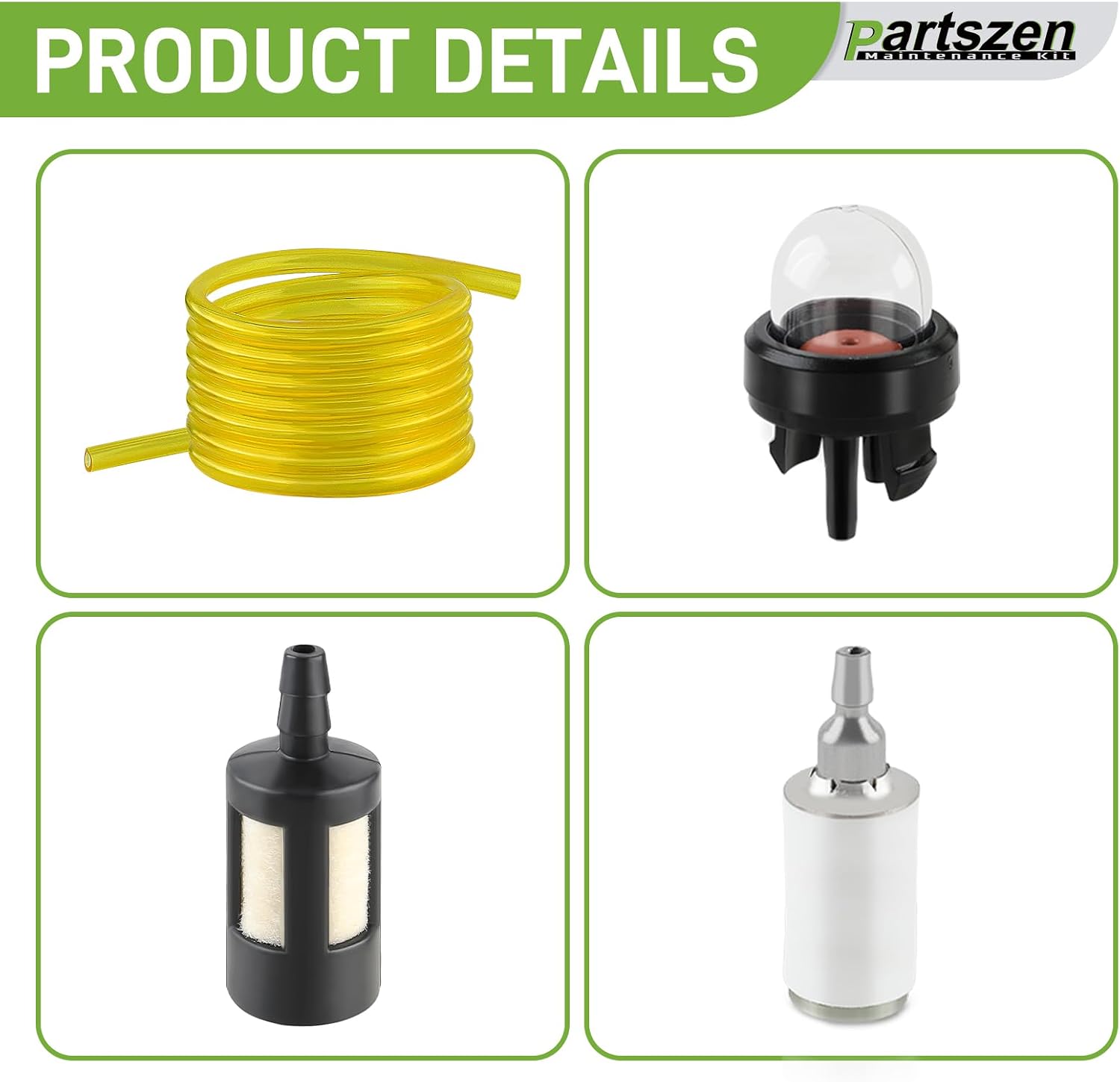 20 Feet Petrol Fuel Line Hose Tube Fit for Common Small Engine Chainsaw with Snap in Primer Bulb Primer Pouland Bulb Fuel Filter