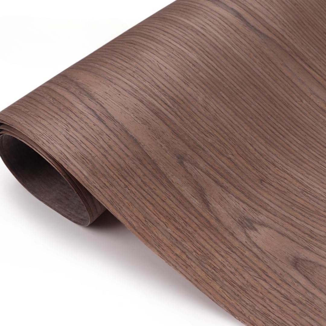 Schwarznuss-Maserung Tech-Holzfurnier für Möbel, DIY, Zuhause & Instrumenten-Lautsprecher-Furnier, Auto-Innenraum-Verschönerungsdekoration - 0,2 mm dick, Größe: 2,5 x 0,58 m