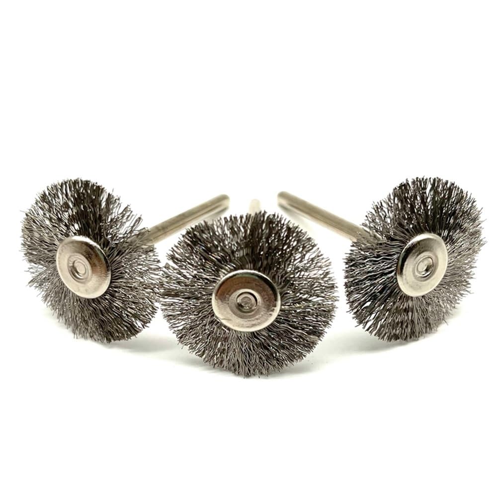 Cepillo de copa con disco de alambre, La pluma de cobre amarillo del cuenco T acero inoxidable los cepillos alambre formó 9pcs multicolor for el grabador(Silver)
