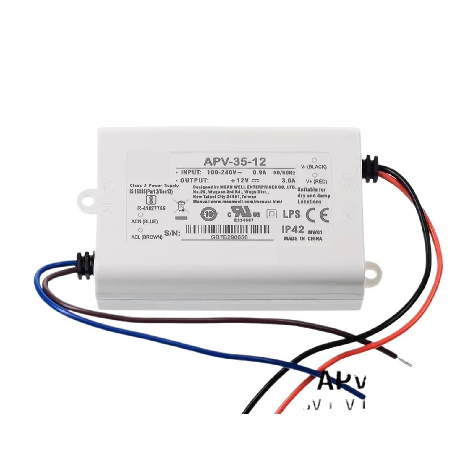 IPNDKBFL APV-35 Series 5V/12V/15V/24V Constant Voltage Design 35W Single Output Switching Power Supply(Apv-35-36v)