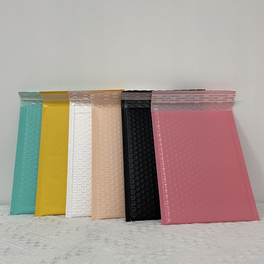 50 Buste Imbottite a Bolle D'Aria, Buste Postali Imbottite Foderate in Polietilene, Buste Postali Antiurto, Buste Postali Impermeabili, Autosigillanti, Rosa, Piccole Forniture per Aziende./Yellow/25*3