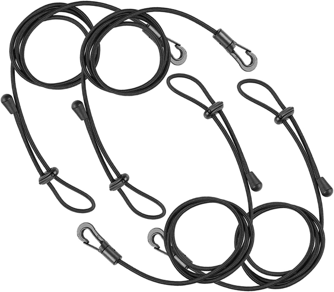 3.9ft Kayak Paddle Leash for Canoe Boat Safety Fishing Rod Tether Holder Clip Lanyard Bungee Shock Cord Hook Tie Down Rope 4 Pack