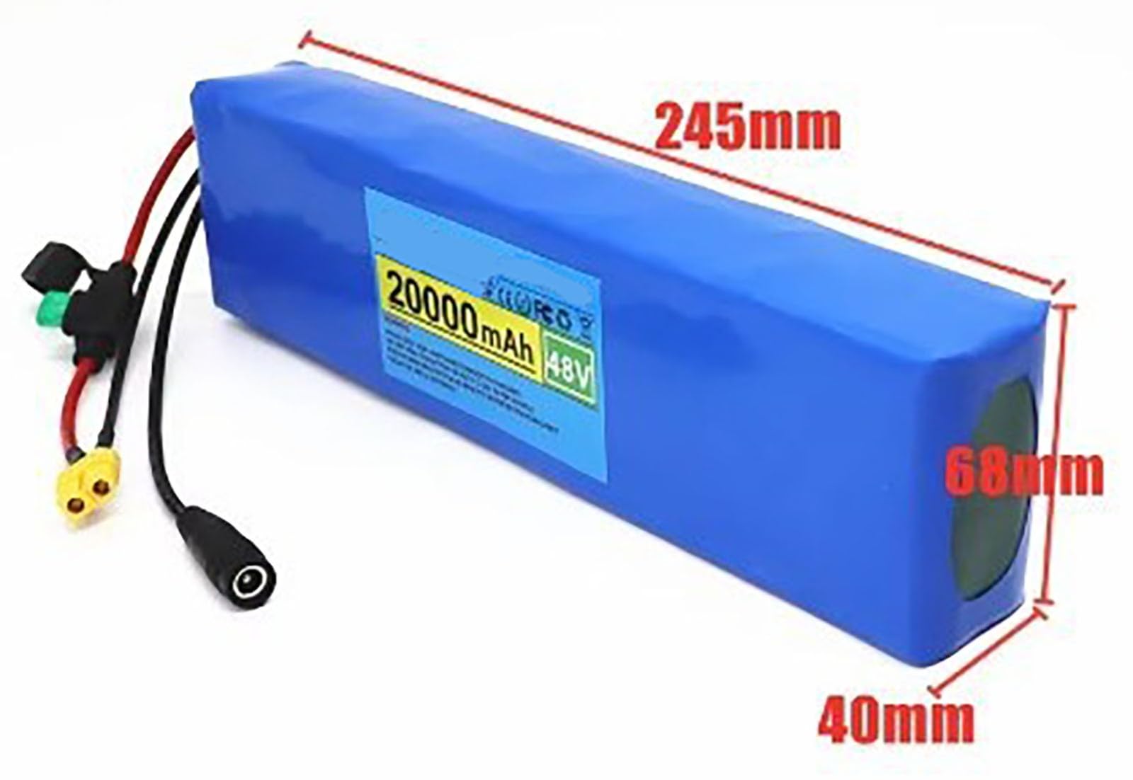 Ebike Batería 48V 20Ah Batería para Bicicleta Electrica 13S2P Baterías Recargables PVC Impermeable para 250W 350W 500W 800W 1000W Motor con Charger