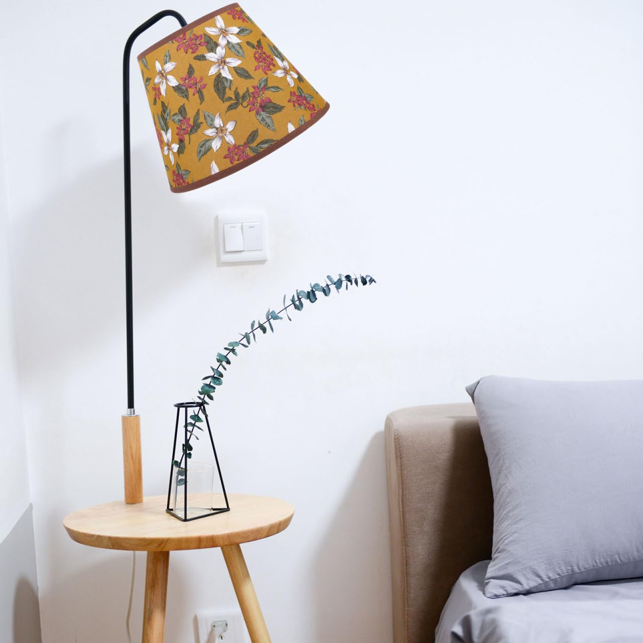 HOMSFOU Pantalla de tela para lámpara de, pantalla de granja, lámpara interior, iluminación de pared, pantalla de mesa, pantalla retro, pantalla de 70 años