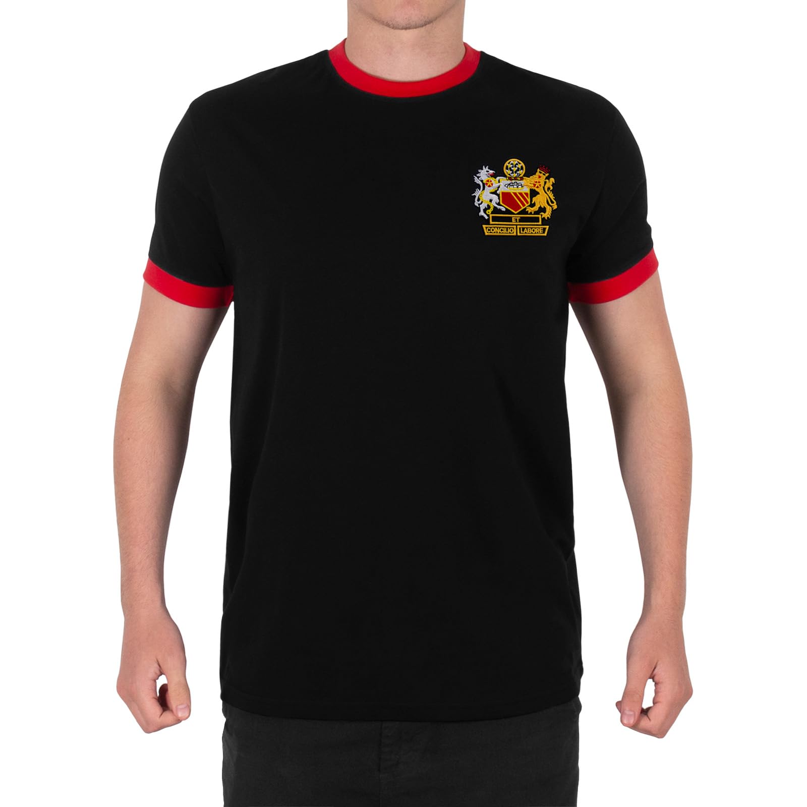 fan originals Manchester Crest Mens T-Shirt Crew Neck Black XL