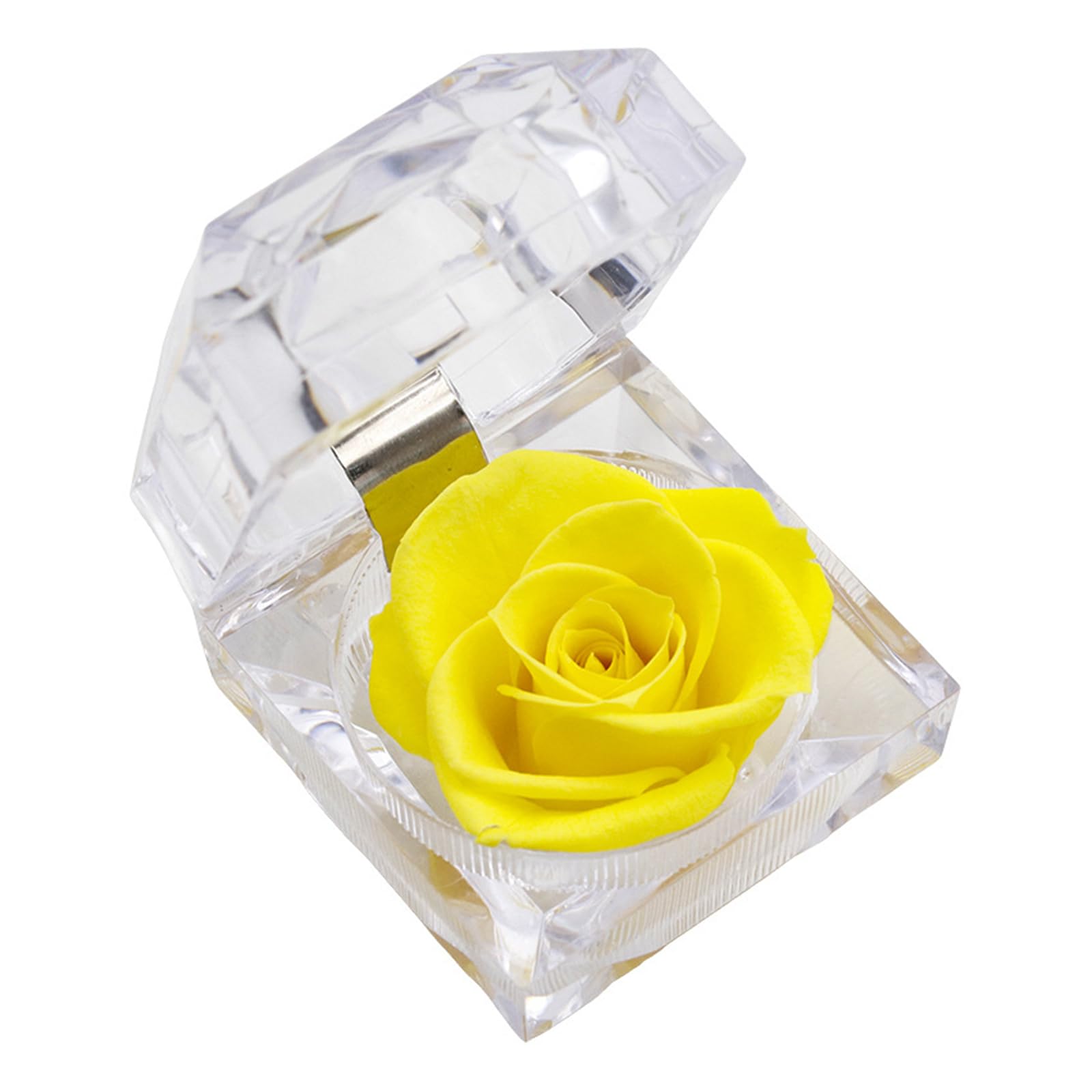 Geavonyg Rose Display Box Providing Elegant Presentation and Secure Storage for Jewelry Items See Through Jewelry Box