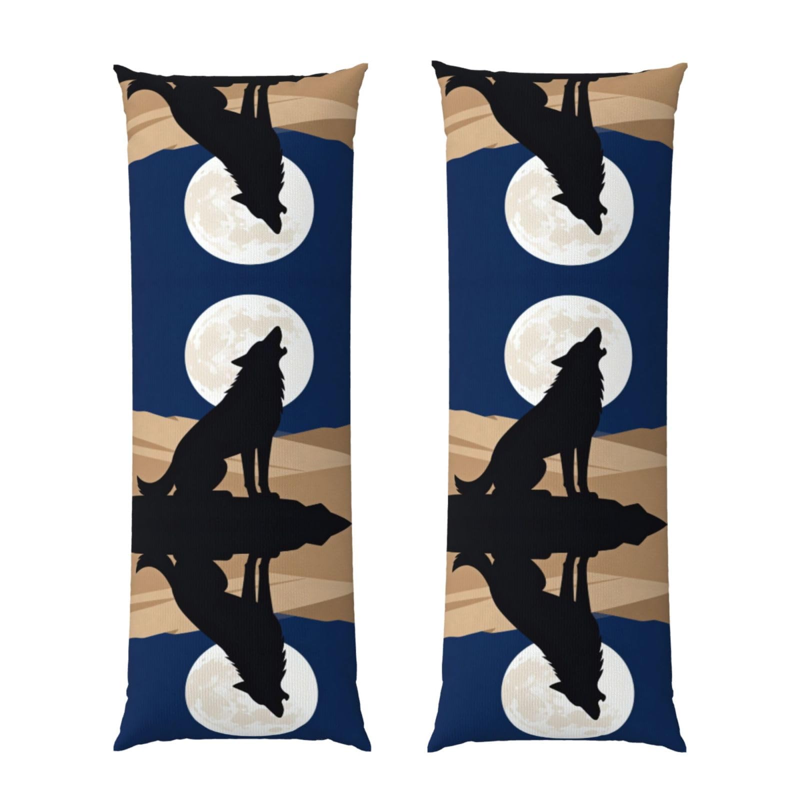 Mysterious Lone Wolf Body Pillowcase 20x60-Ultra Soft Plush Long Pillow Cover with Hidden Zip for Sleeping