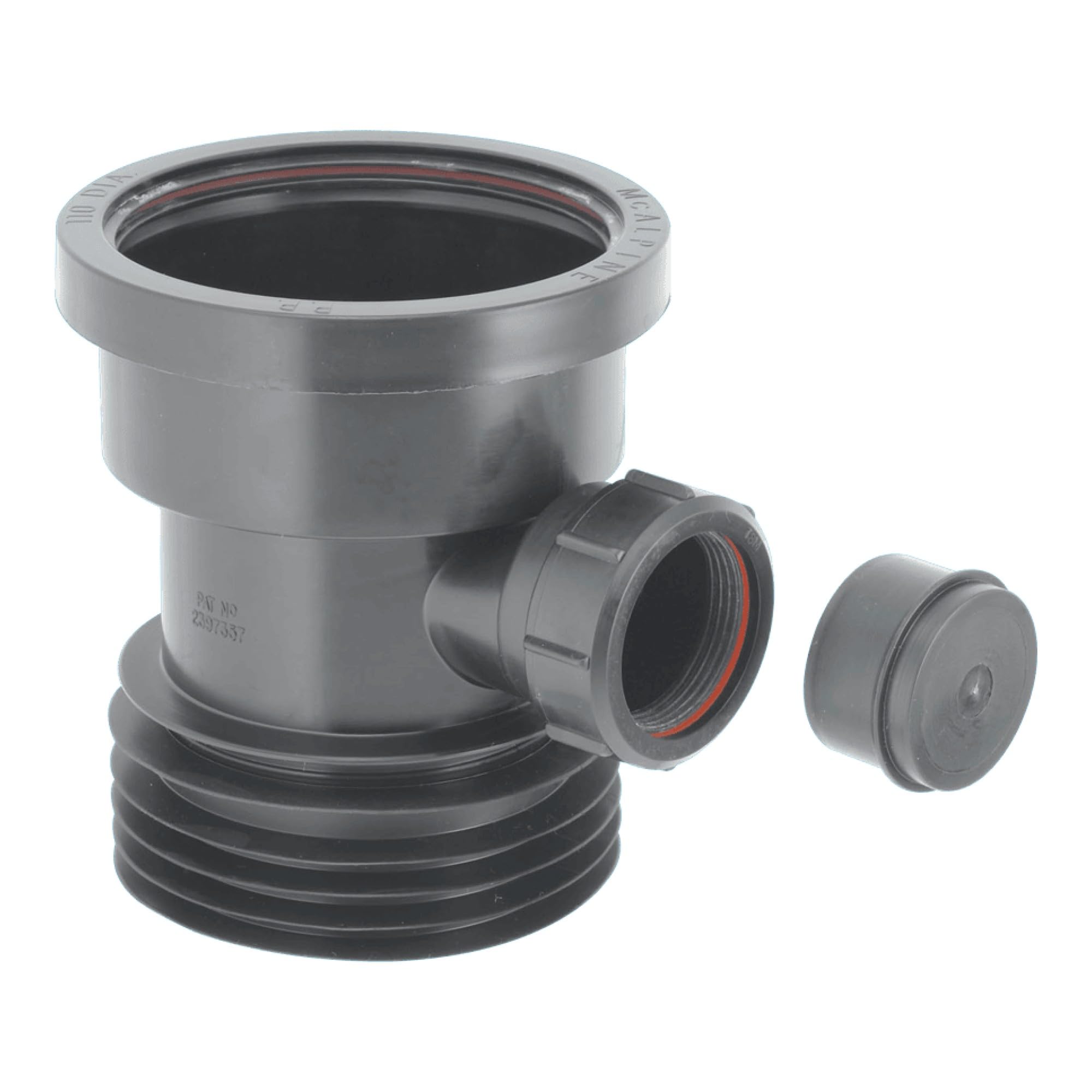 McAlpine DC1-BL-BO Drain Connector with Boss - Black