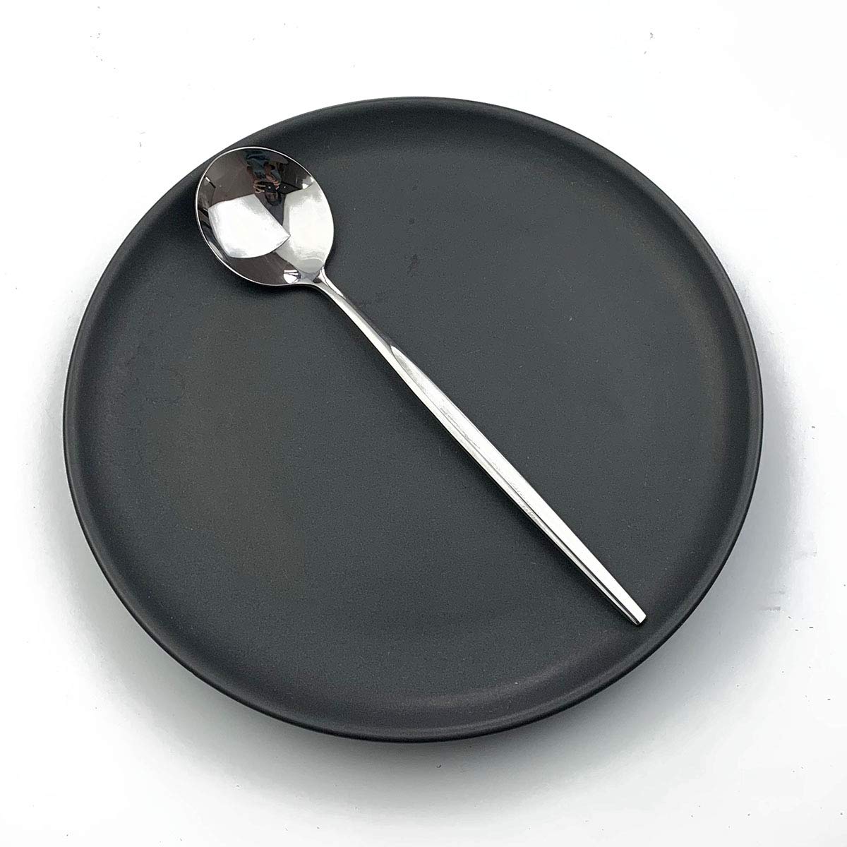 BRIIEC 12-Piece Mini Dessert Spoons Set Stainless Steel Mirror Polished Flatware Utensils - Great for ice cream cakes 7.3 inches