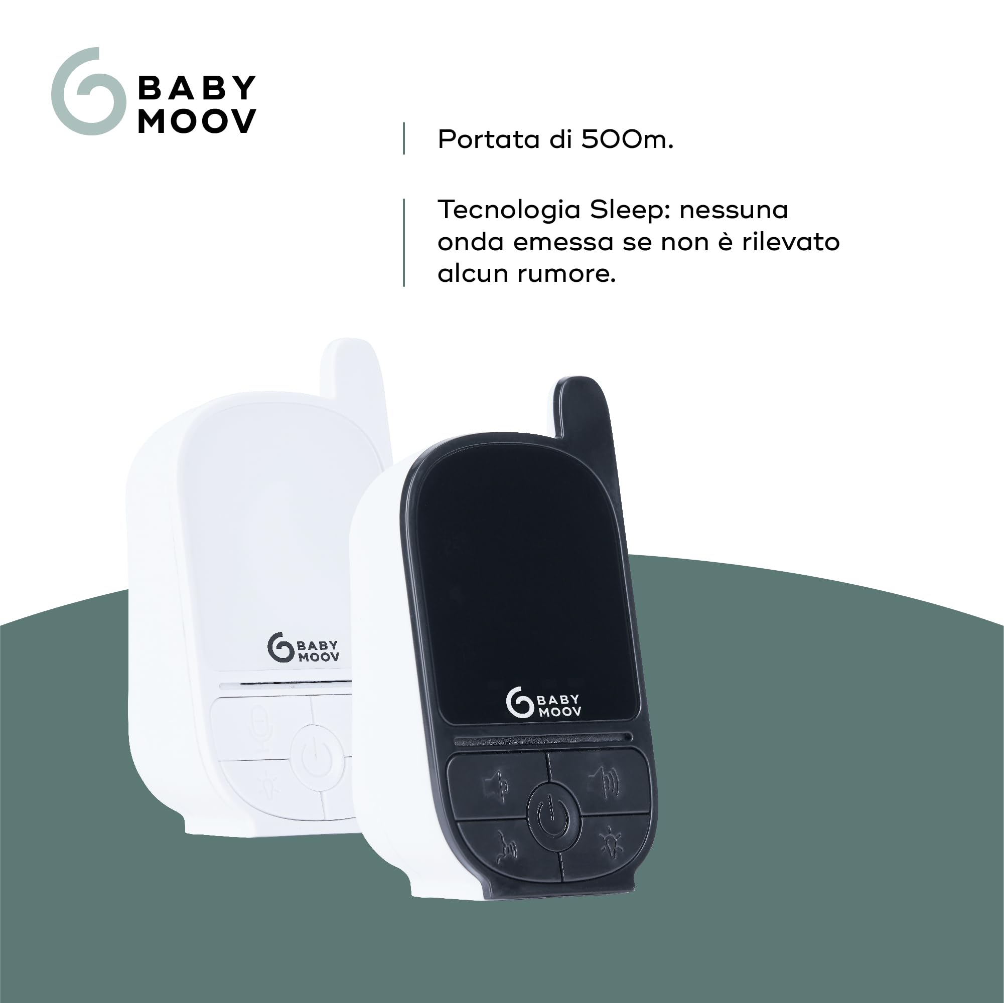 Babymoov Handy Care Babyphone Audio Sleep VOX 500 m Luce notturna