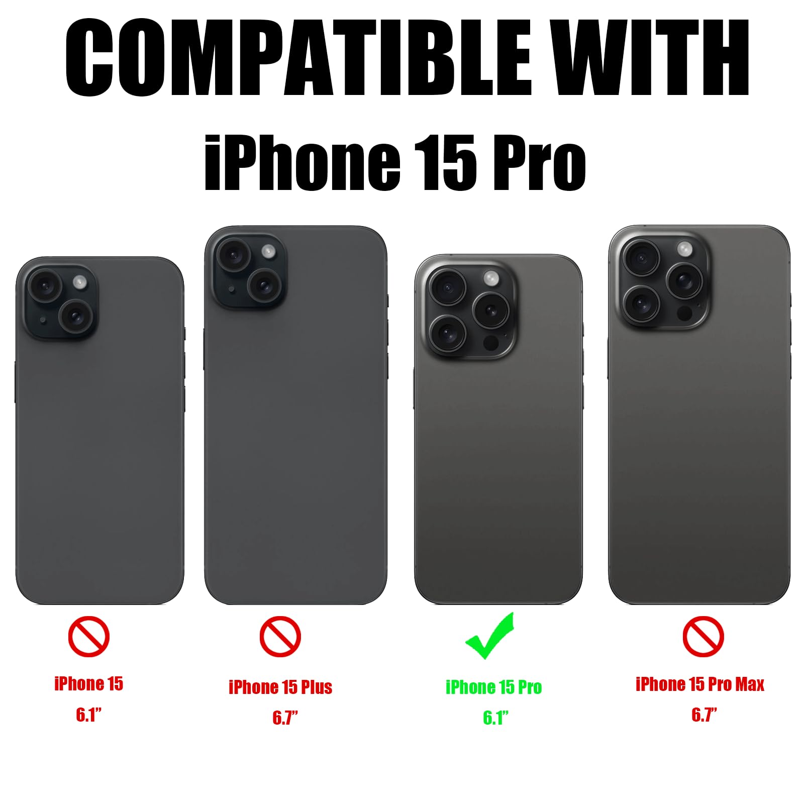 Zouzt for iPhone 15 Pro 6.1 Inch Detachable Wallet Case with Card Holder for MagSafe Premium PU Leather 2 in 1 Flip Folio Book Magnetic Stand Protective Phone Cover for iPhone 15 Pro - Image 2