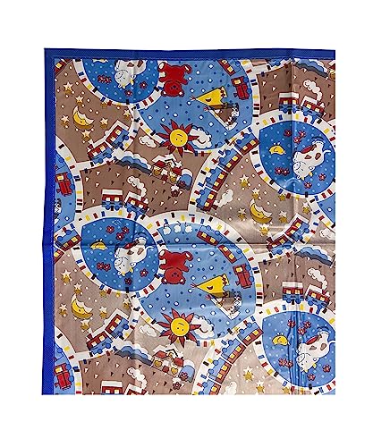 Image of EcoSoft Plastic Sheet,PVC Sheet for Kids,Rubber Sheet for Babies,Bed Wetting Protector(90 x 135 cm) (Blue Cow)