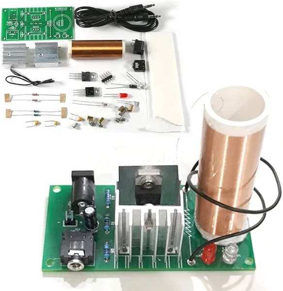 ISolderStore DIY Mini Tesla Coil Kit 15W Electronic DIY Kits Mini Music Tesla Coil Plasma Speaker Soldering Practice Kit DIY Soldering Project for Teens Kids Adults Thanksgiving Xmas Gift