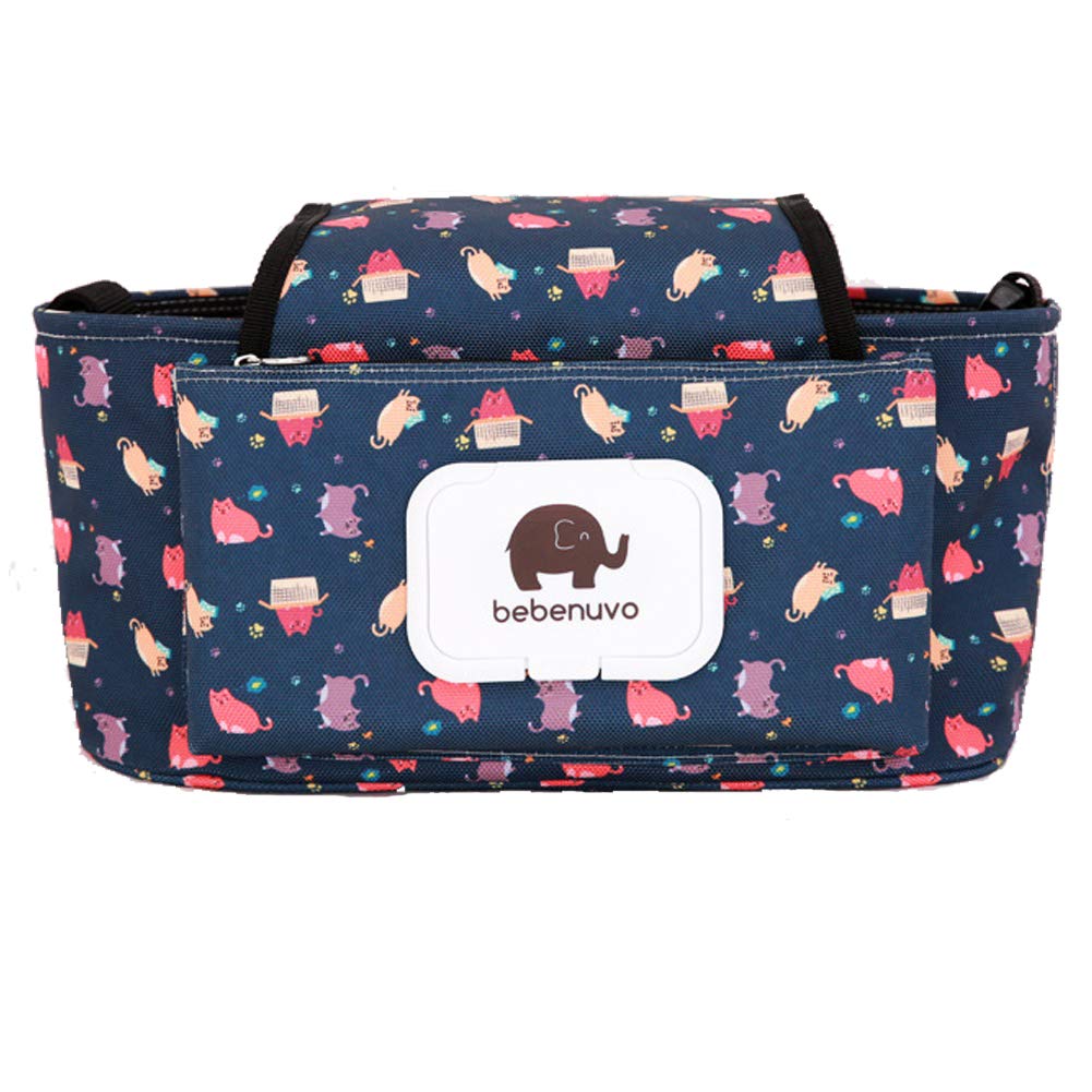 Passeggino Organizer con portabicchieri - animale sveglio salviette per neonati Dispenser - Leggero Stroller Bag - Mini Diaper Bag - Passeggino Accessori