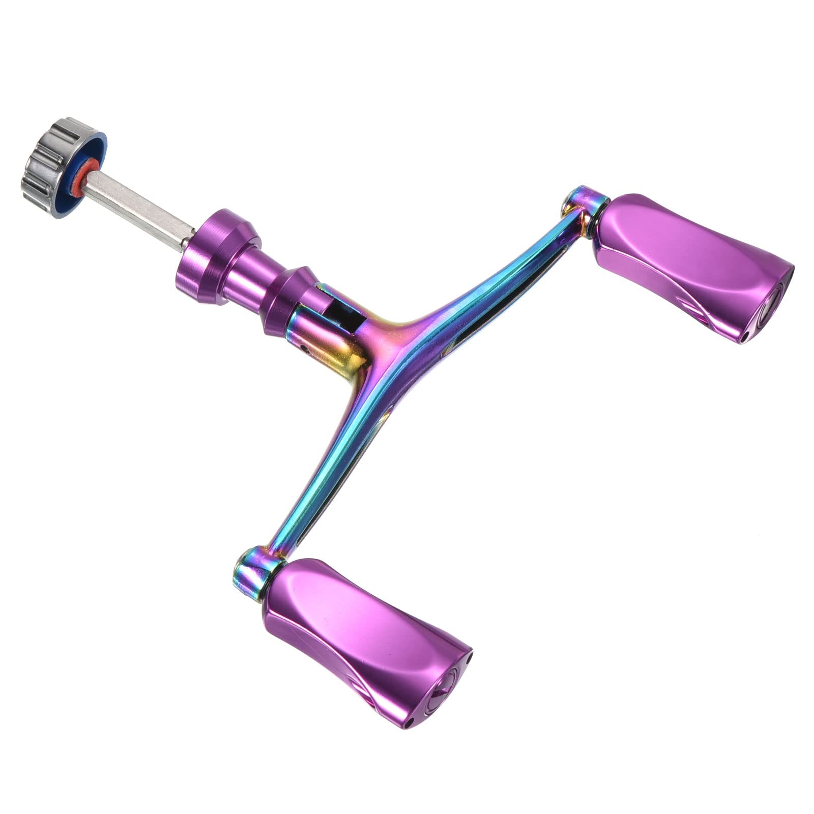 PATIKIL Pesca Carrete Mango Reemplazo, Aluminio Potencia Mango Doble Perilla Agarre para Balancín Brazo Accesorio, Colorido