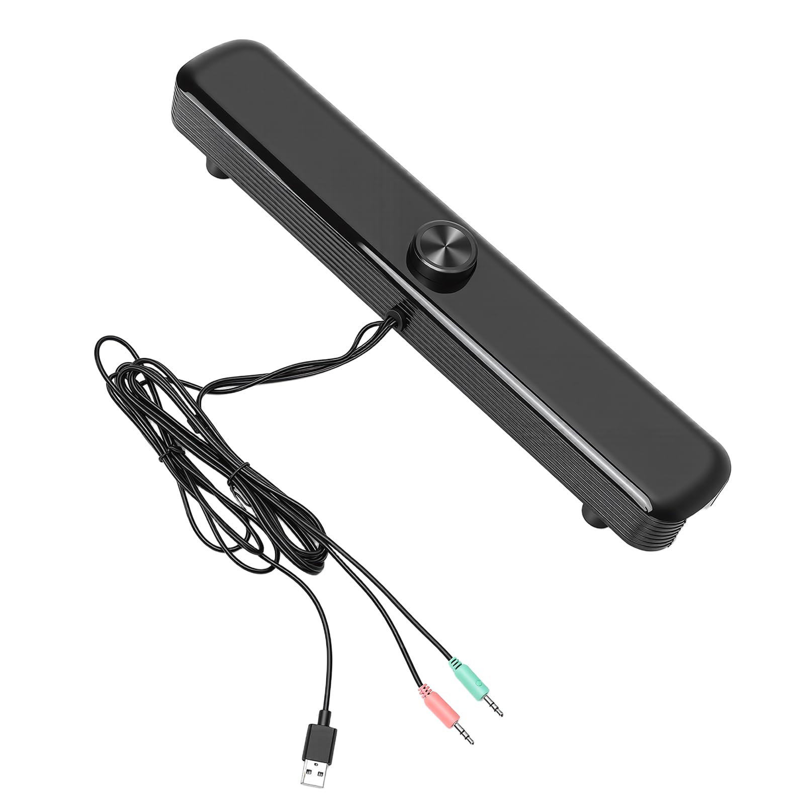 POENVFPO Altoparlante per Computer Desktop Luce Respiratoria Accattivante Suono Stereo 3D Altoparlante Compatibile USB per Area di Lavoro o Intrattenimento ABS Dimensioni: ca. 420x75x59mm