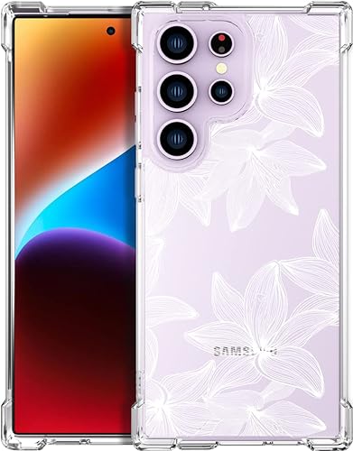 Funda compatible con Samsung Galaxy S23 Ultra con diseño, bonita funda transparente de diseño para teléfono para mujeres y niñas, con protección