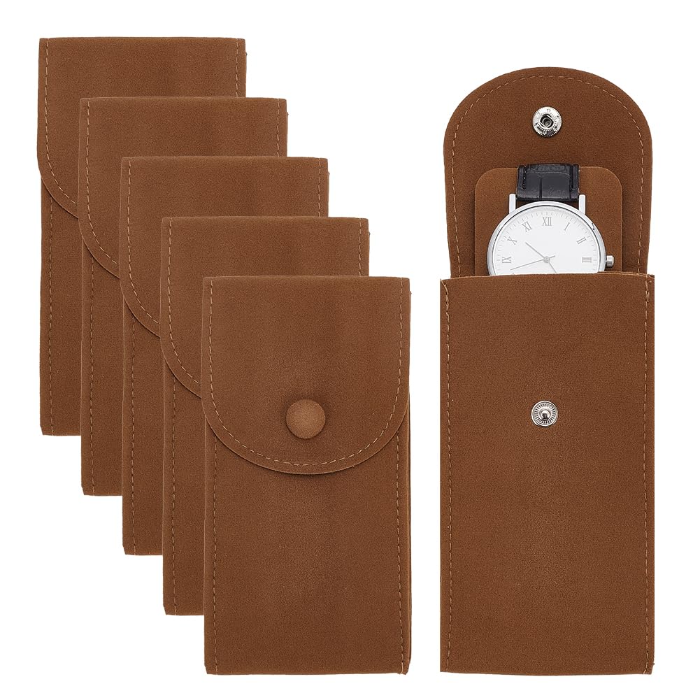 NBEADS Pochette En Cuir Pour Montre, 16 X 9,2 X 0,8 Cm, Pochette De Rangement Portable Sur Un Seul Côté Pour Montre, Sac De Rangement Et Organiseur De Style Enveloppe Pour Montres