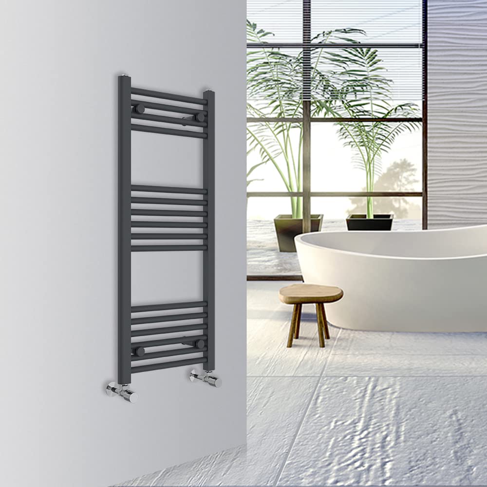 Warmehaus Straight Bathroom Heated Towel Rail Warmer 1000x400mm Anthracite