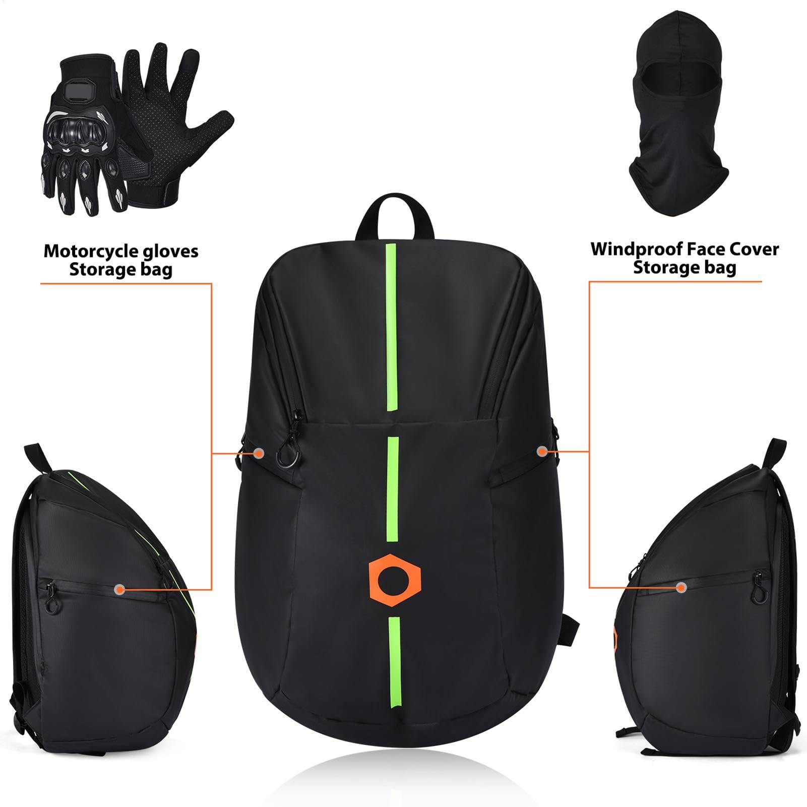 Zaino da moto riflettente, borsa per caschi da motociclista, zaino per | caschi ergonomici, zaino da equitazione, zaino da equitazione di grande capacità
