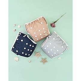 ALVABABY Large Cloth Swim Diaper 3pcs Baby/Toddler/Infant Snap Reusable Adjustable Swimming Diaper Baby Boy and Girl 3ZSWY73A