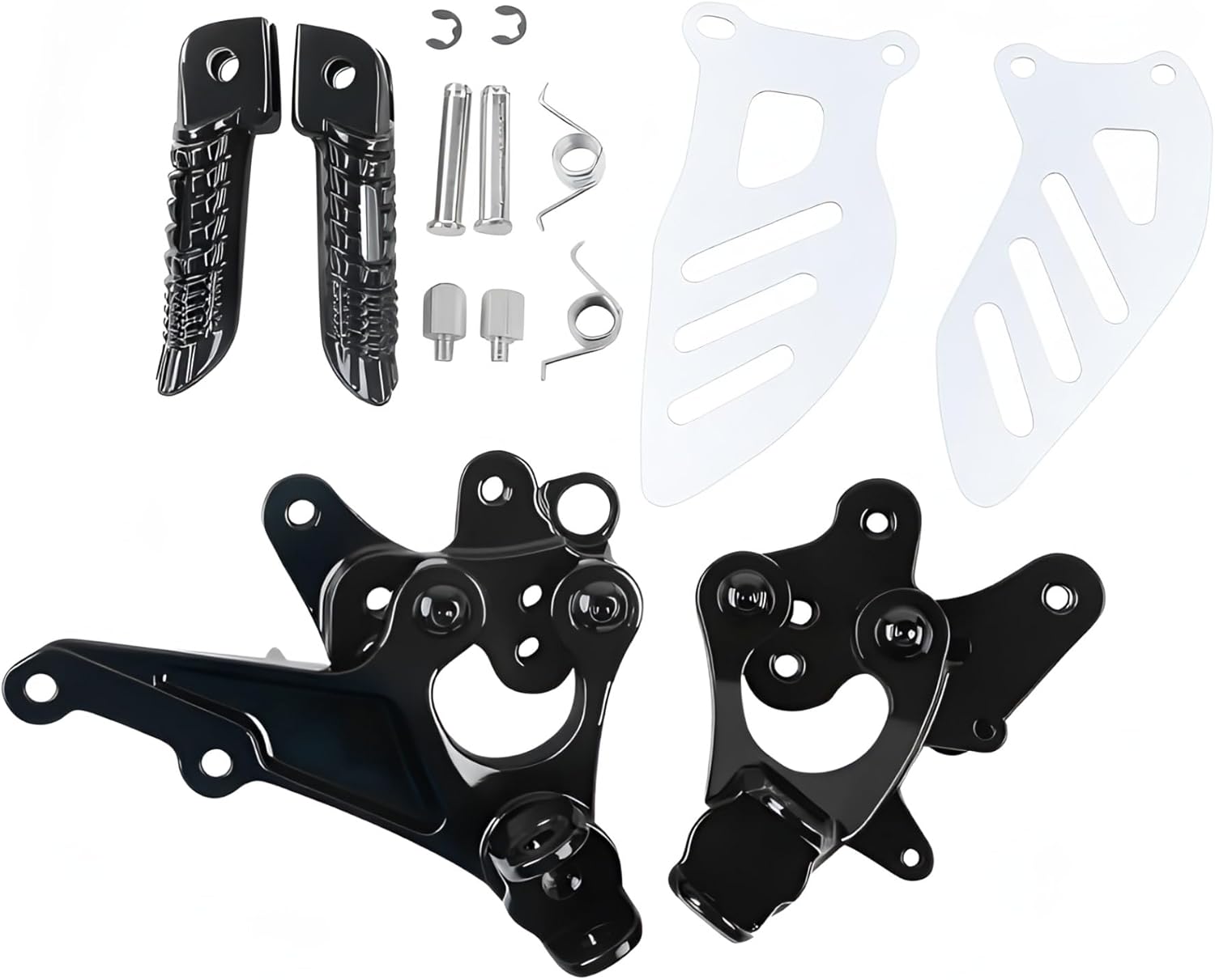 Motorcycles Black Front Rider Foot Pegs Footrest Bracket Fit For Suzuki GSXR 600 750 2011-2018, GSXR1000 2009-2016