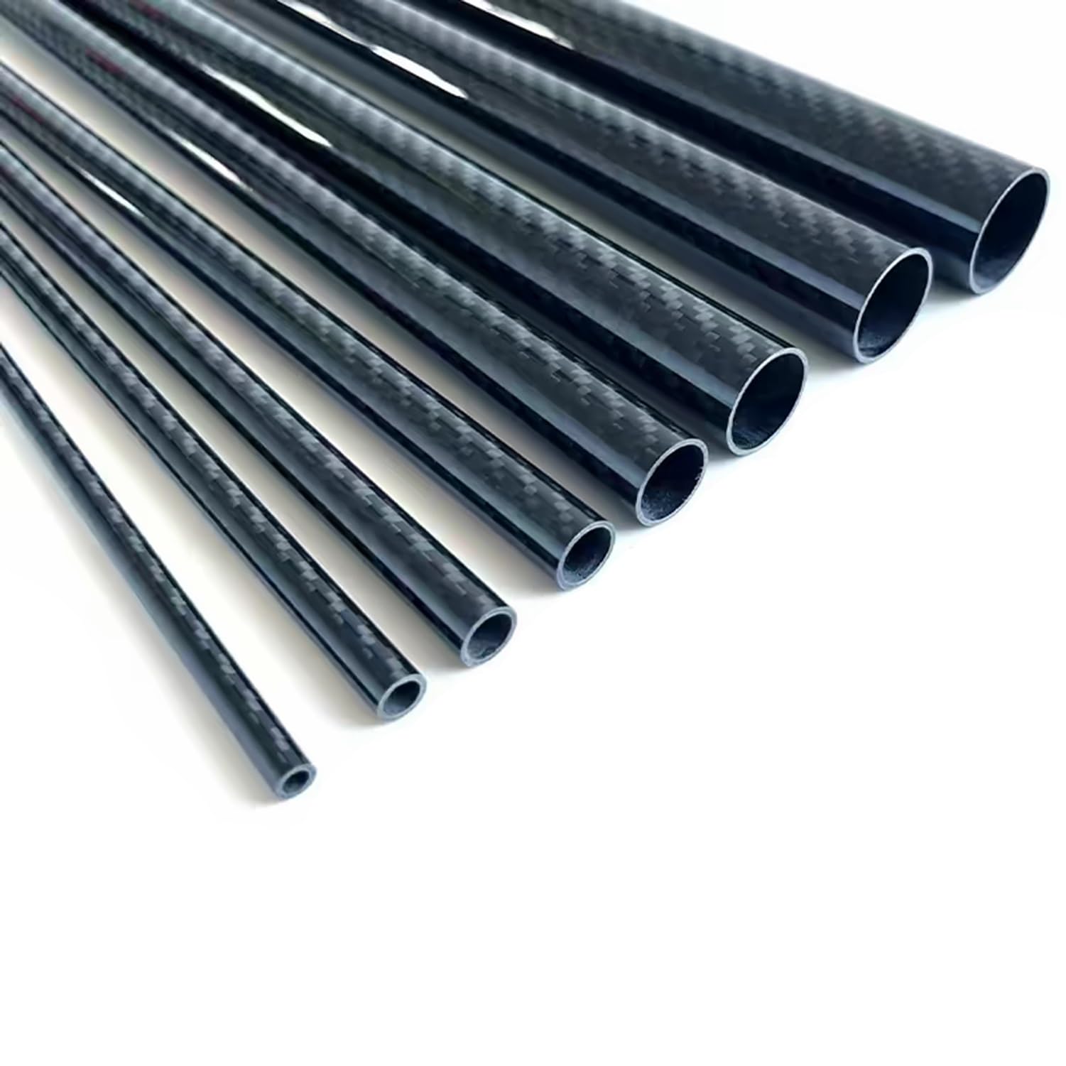 Tubo de fibra de carbono, Tubo de fibra carbono negro Industrial OD 6-55mm pared 1,5mm L 1000mm tubo hueco alta resistencia(55x52x1000mm)
