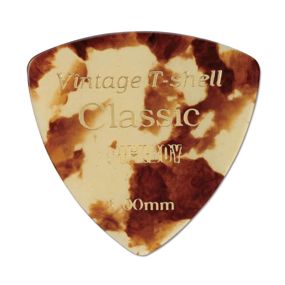 Pickboy Vintage Pick, Classic T-Shell Triangle, Cellulose, 1.00mm, 10 picks