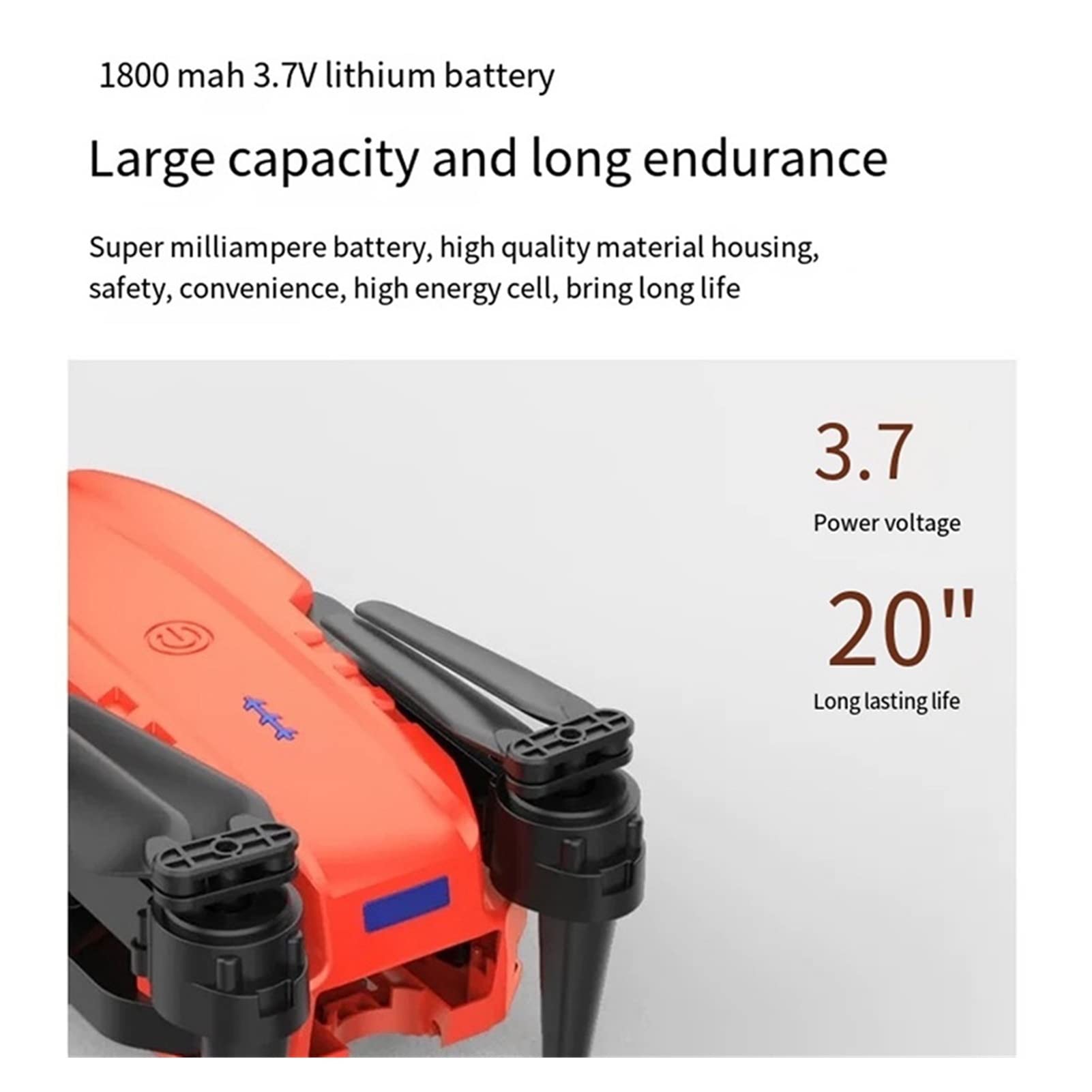 Składany dron Quadcopter RC Mini Drone 4K Podwójna kamera WiFi FPV Fotografia lotnicza Helikopter Składany quadcopter Drone Zabawka (Kolor: Kamera 4K Pomarańczowy Rozmiar: 1) (Brak kamery