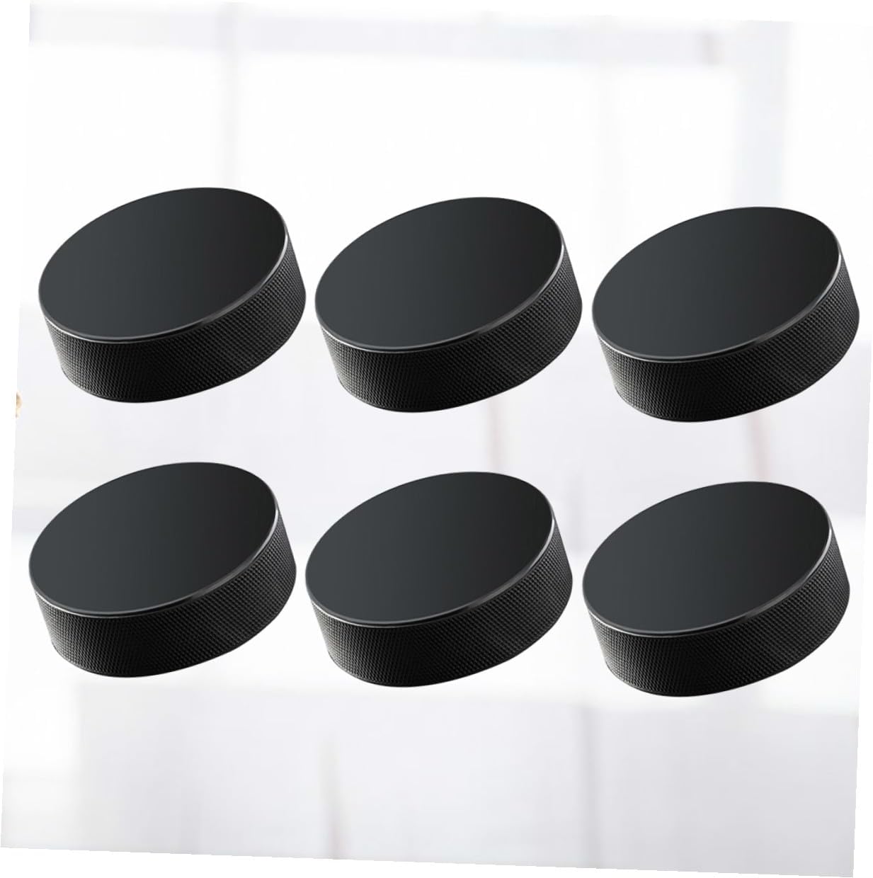 8 Pcs Professional Standard Ice Hockey Pucks Black Rubber Training Game Supplies for Rink Practice with High Hardness and Consistent Resilience