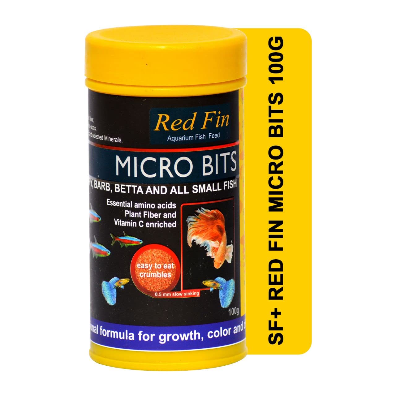 SF+ Red Fin Micro Bits | 100g | Fish Food Fortified with 53% High Protein for All Medium and Adult Sized Tetra, Guppy, Barb, Betta and Other Small Fish Breeds (B0BQYXZTLW) Amazon Price History, Amazon Price Tracker