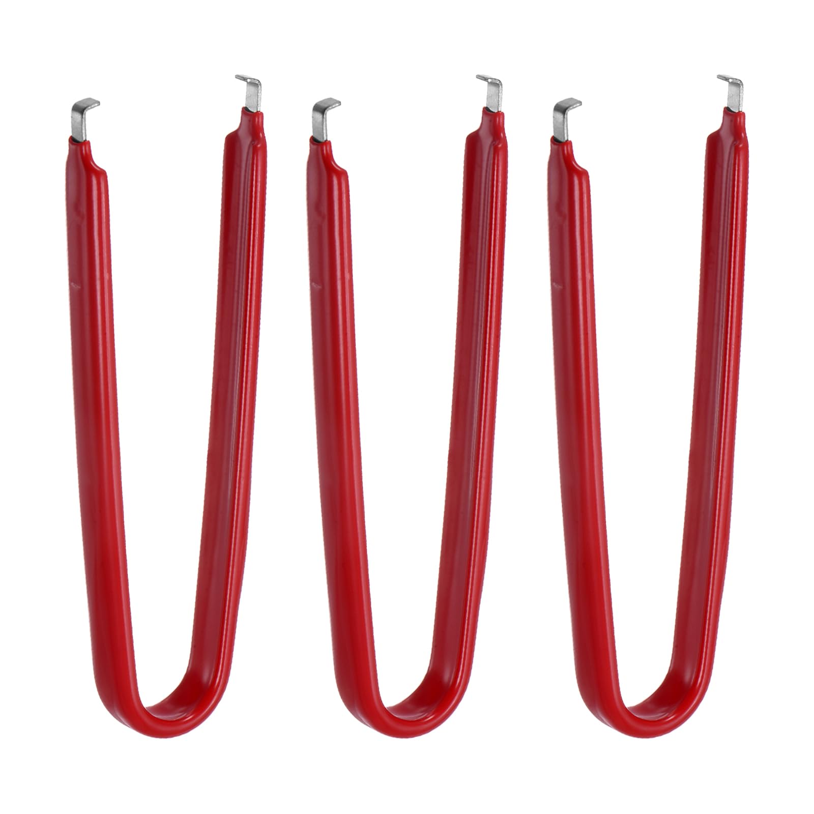 HARFINGTON 3Pcs IC Chip Extractor IC U Shape Puller Stainless Steel with Insulated Vinyl Grip Motherboard Circuit Board Component Puller Chip Extractor for PCB Removal Tool, Red