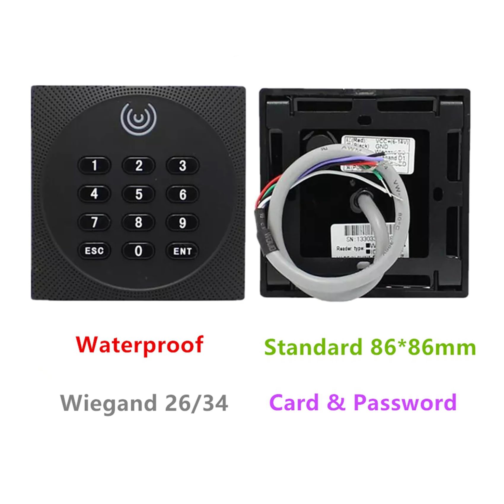 4X KR602M Wiegand 34/26 Bit RFID Reader 13.56Mhz Mi Reader per il Controllo Degli Accessi Supporta La Password NFC Della Carta con Tastiera LED