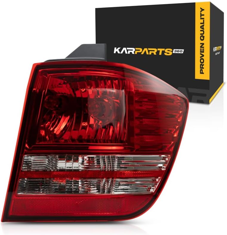 KarParts360 For Dodge Journey 2010-2020 Tail Light Passenger Side | Outer | Clear and Red Lens | Replacement For CH2805102, 5116290AH