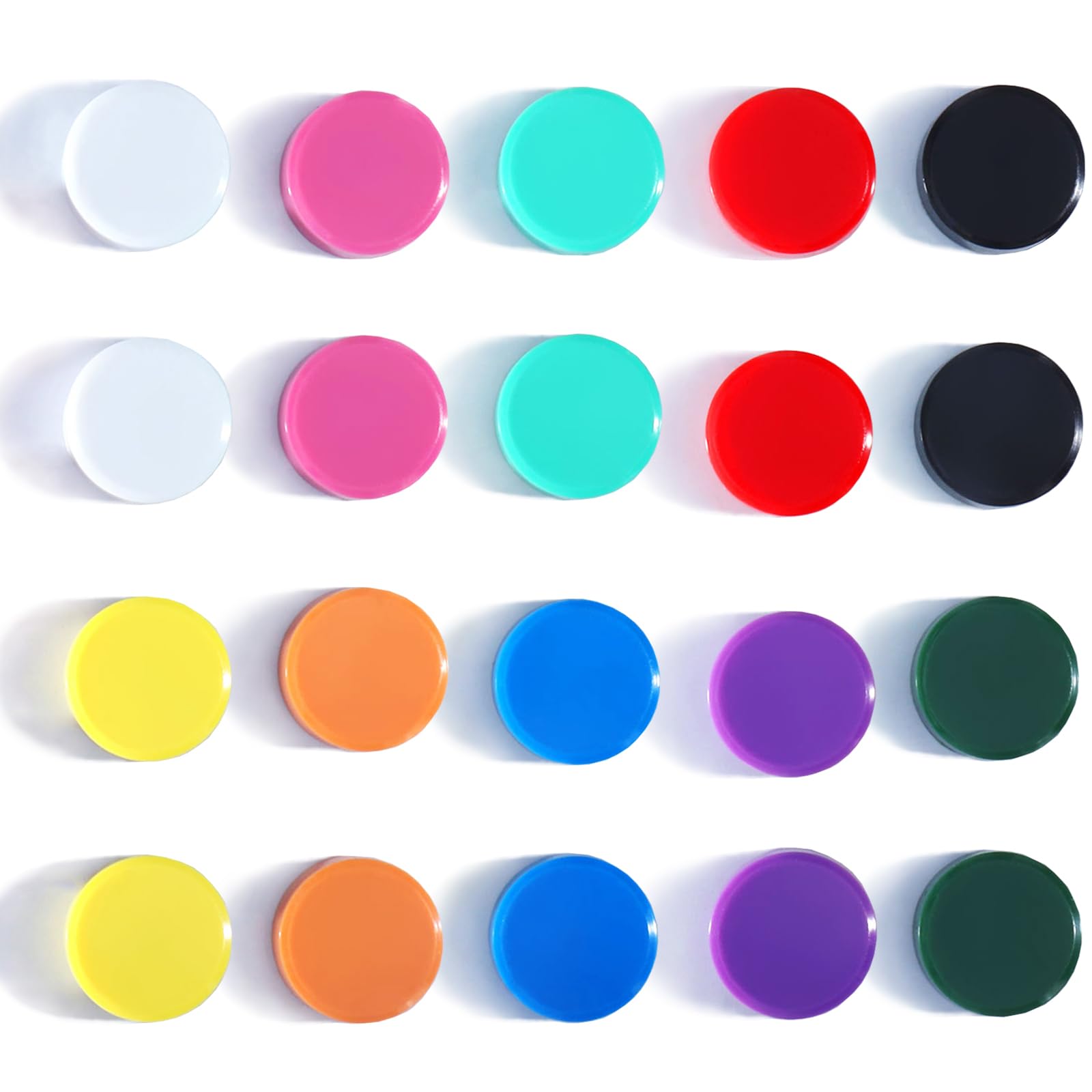 DUJEQM Fridge Magnets, 20PCS 10 Colors Strong Small Heavy Duty Magnets - Mini Round Refrigerator Magnets for Whiteboard Kitchen Office - Cute Decorative Magnet for Locker Classroom Home Organization