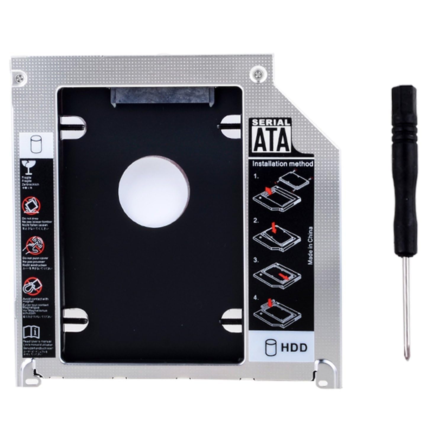 Hard Drive Caddy Tray 2nd HDD SSD Kit Compatible with 2.5" 9.5mm SATA HDD SSD 2nd HDD Adapter for Apple MacBook Pro Unibody 13 15 17 SuperDrive DVD Drive