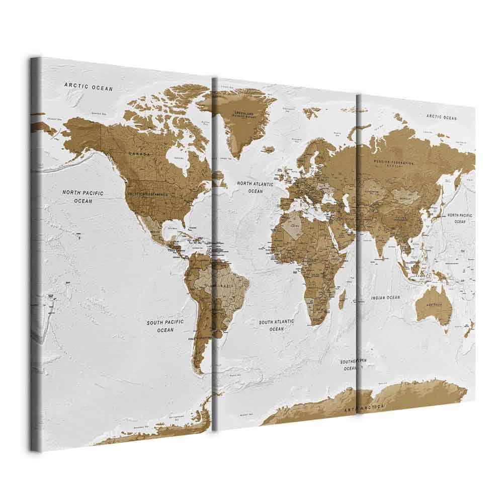 murando Canvas Wall Art 120x80 cm / 48"x32" 3 pcs. Large Canvas Prints XXL - Art Deco Pictures for Bedroom Walls - Home Decor Wall Pictures for Living Room - world map card art k-A-0104-b-f