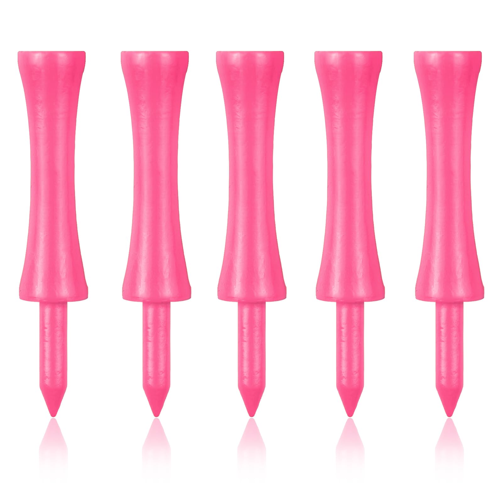 Zivisk Wooden Golf Tees Pink 60MM Long Castle Tees 100 Count