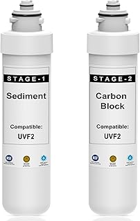 2 Stage Filter Replacement Kit Compatible with Brio 520 UVF2-1500 MIB200PKF NFMPP5M Sediment and Carbon Block Filter NFMCTO5MS2