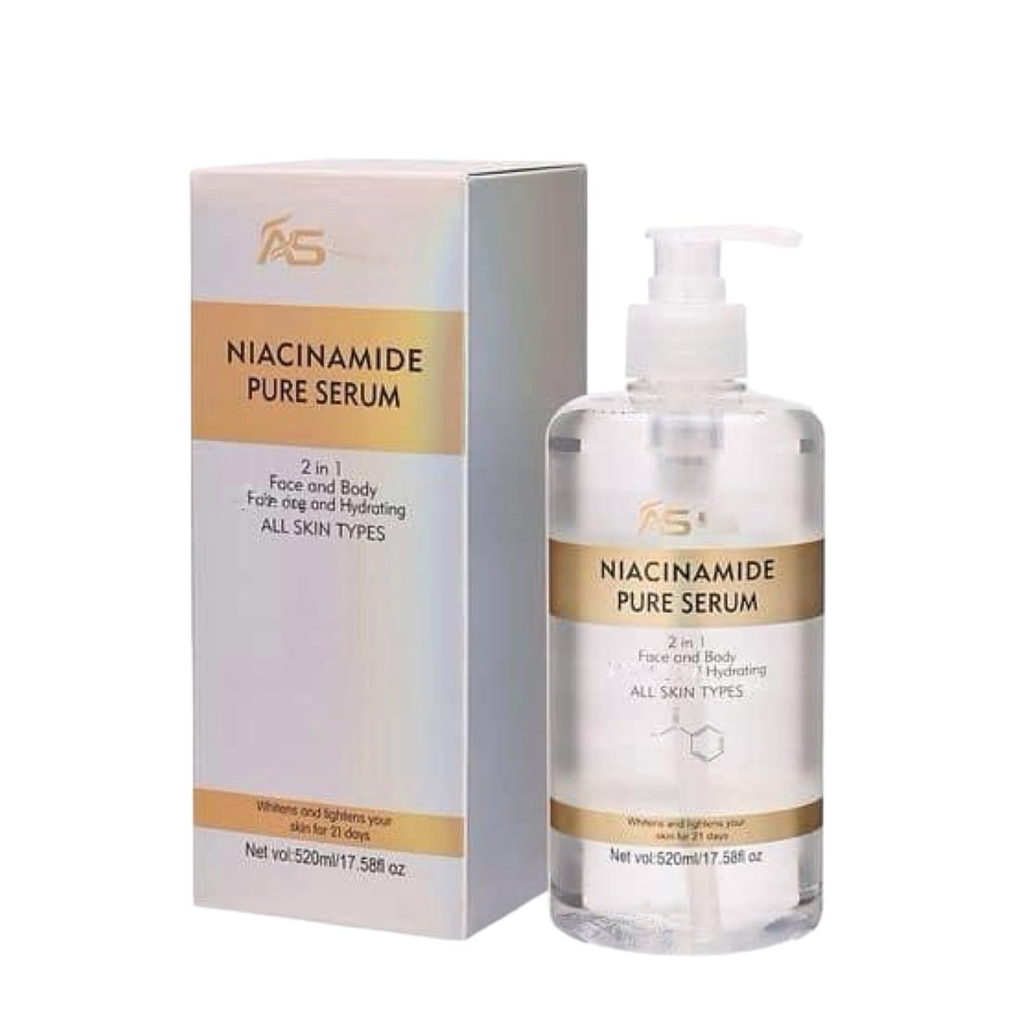 Generic Ashley Shine NIACINAMIDE Pure Serum 2 in 1 for Face and Body, 520ml / 17.58fl oz