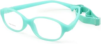 Boy Glasses Frame with Strap Size 50/16 One-piece No Screw Safe,Bendable Girls Flexible Eyeglasses, Optical Glasses