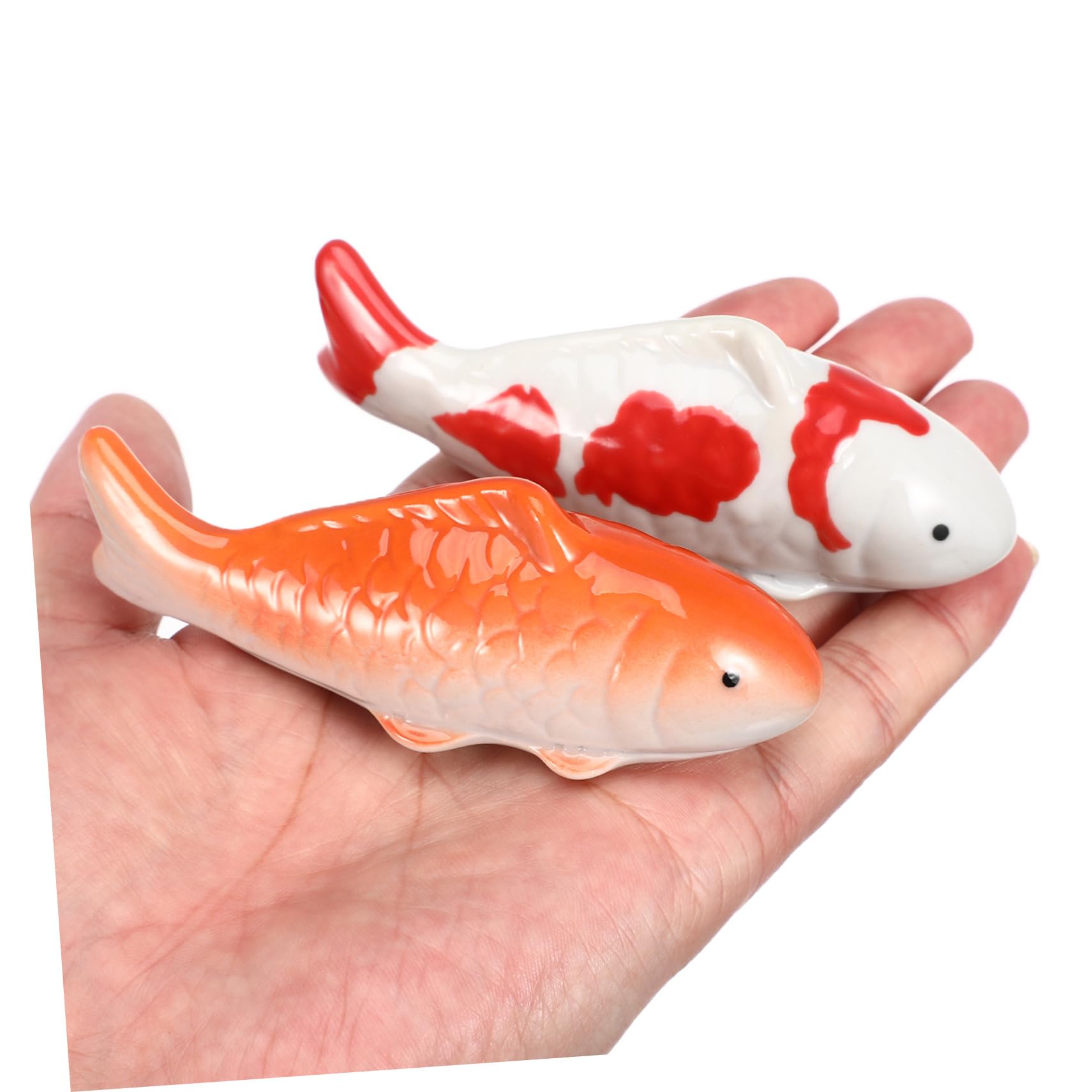 10 Stück Schwimmende Fische Deko Keramik Goldfische, Koi Fischfigur für Miniteich Balkon, Wasserdeko für Draußen, Landschaftsbau, Tier Ornament für Aquarium & Badewanne, 10x4cm