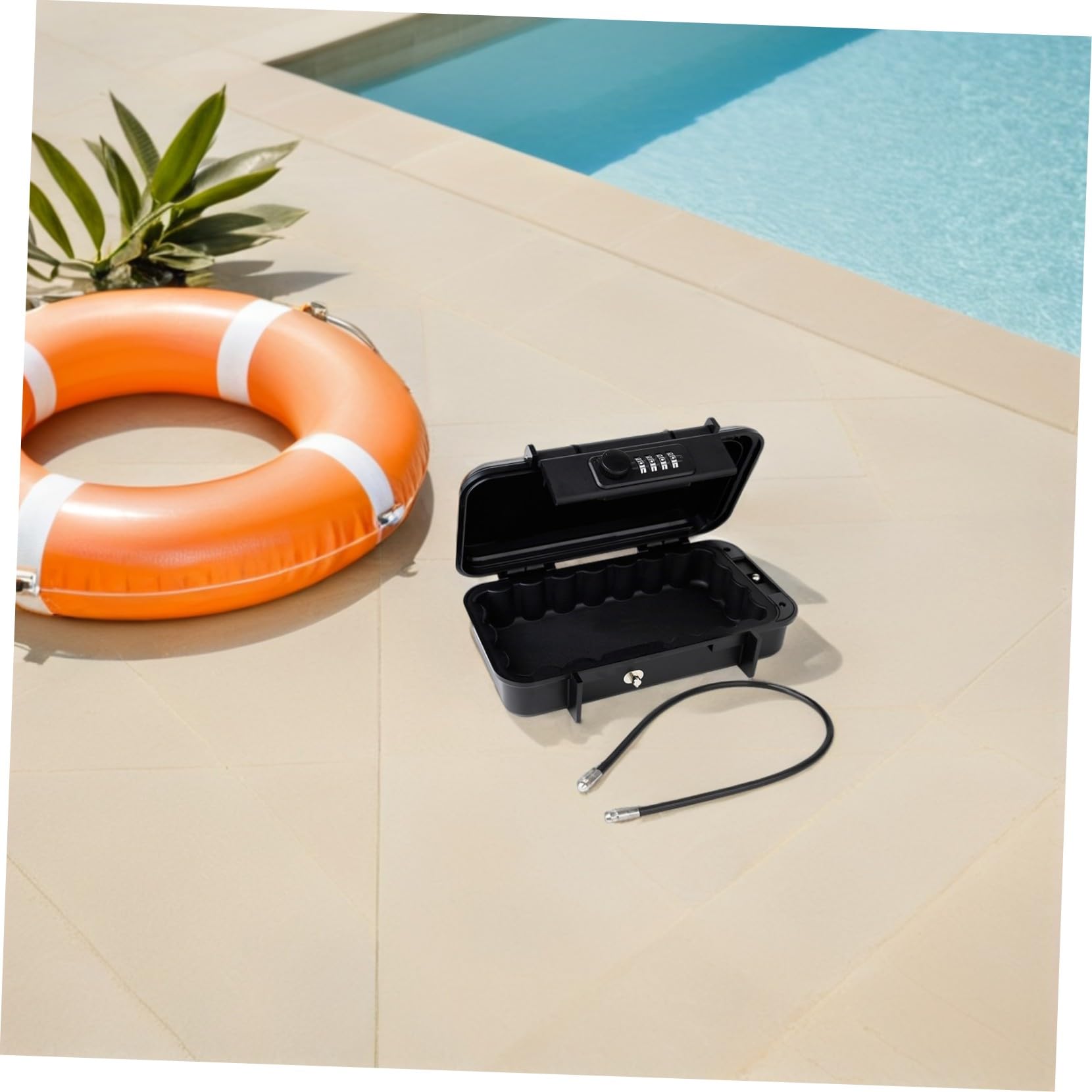 Cassetta di Sicurezza Portatile Combinazione per Viaggi Spiaggia Dormitorio Casa Ufficio Auto Cavo Metallico Incluso